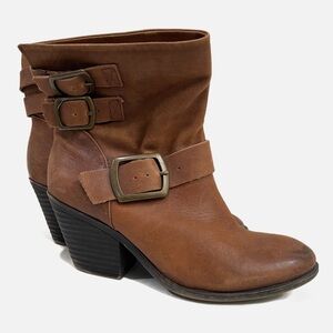 Lucky Brand Women’s Pull On Leather Cowboy Ankle Boots Sz Women’s 8.5